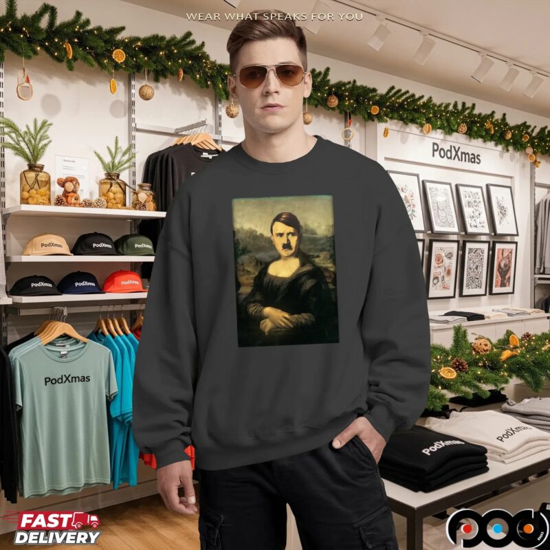 Hitler Mona Lisa Parody T Shirt
