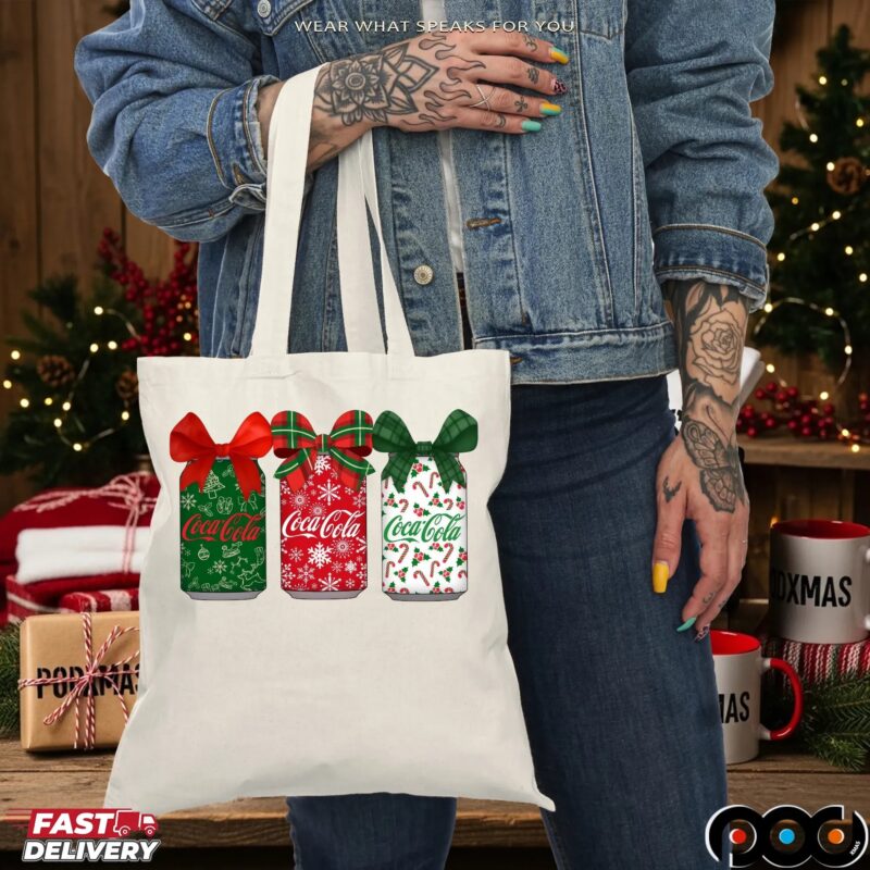 Coca Cola Cans With Coquette Bow Christmas Soda Lover T Shirt