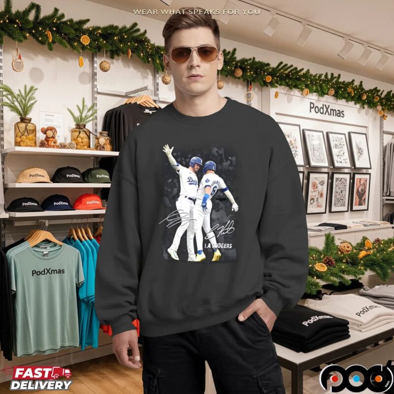 Kiké Hernandez And Gavin Lux LA Dodgers Signature T Shirt