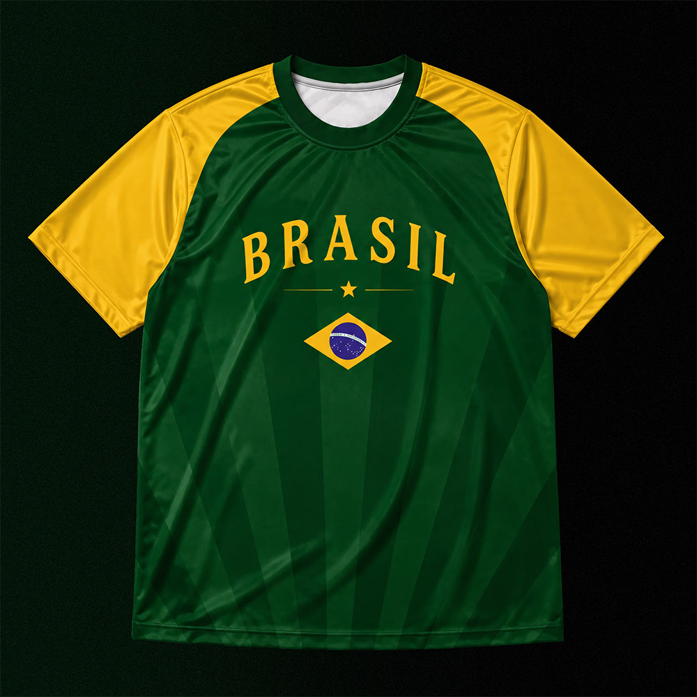 Brasil Soccer Jersey Style Tee Brazil Flag Pride Graphic Shirt For Sports Fans