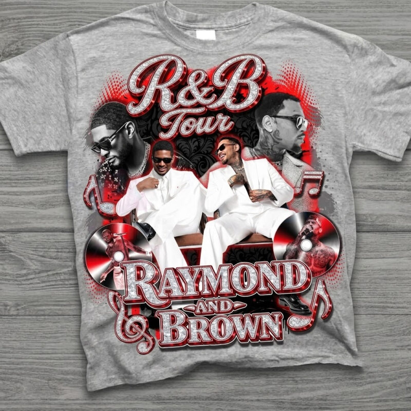 Usher Raymond & Chris Brown R&B Tour Vintage Bootleg Graphic T-Shirt