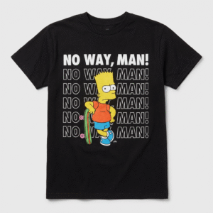 Retro Bart Simpson Graphic Tee No Way Man 90s Cartoon Vintage Style Shirt