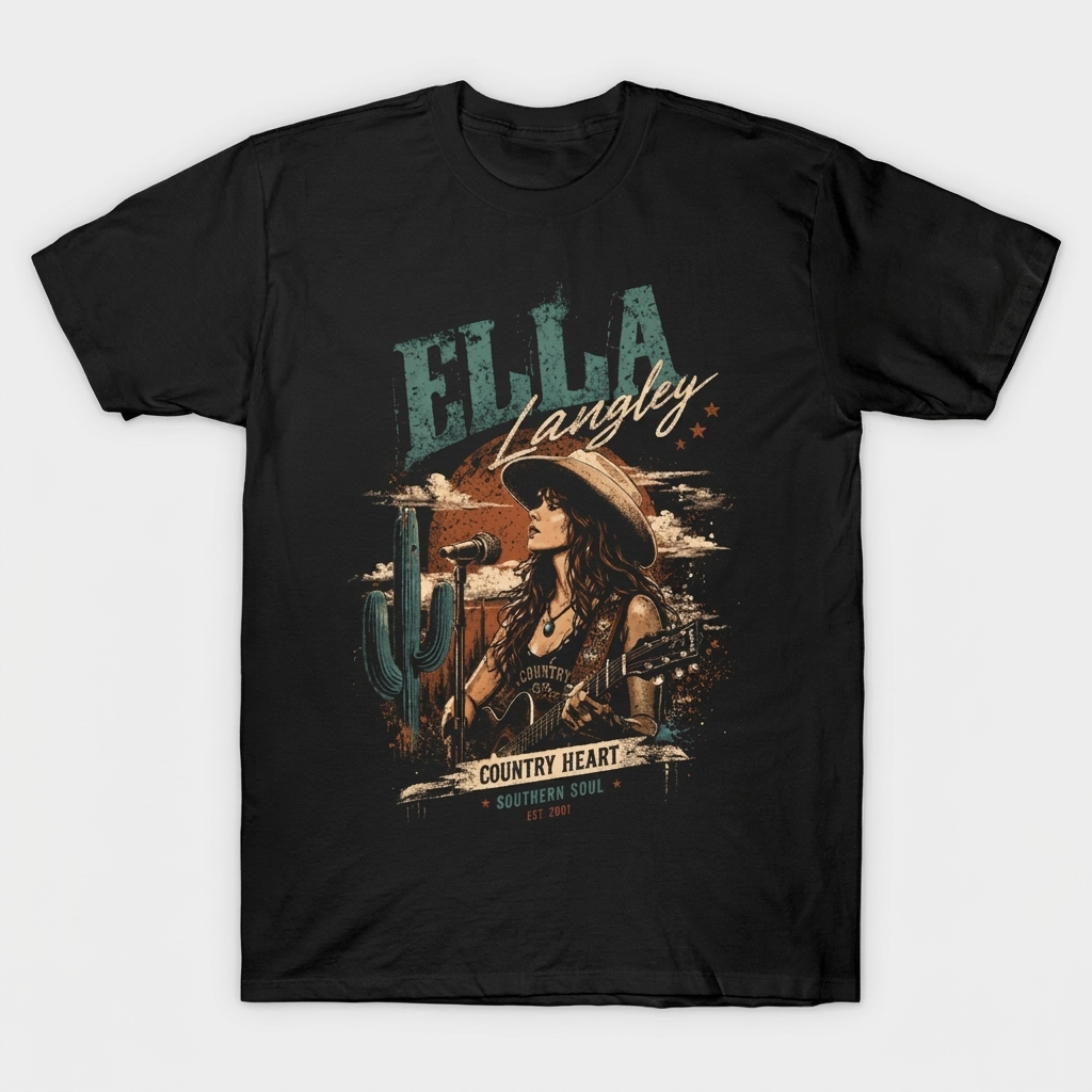 5acdebf5a35da72e.png Ella Langley Vintage Graphic Tee | Country Heart Southern Soul