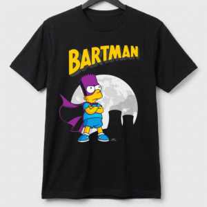 Vintage Bartman T-Shirt Retro Bart Simpson Superhero Graphic Tee 90s Cartoon Nostalgia Gift