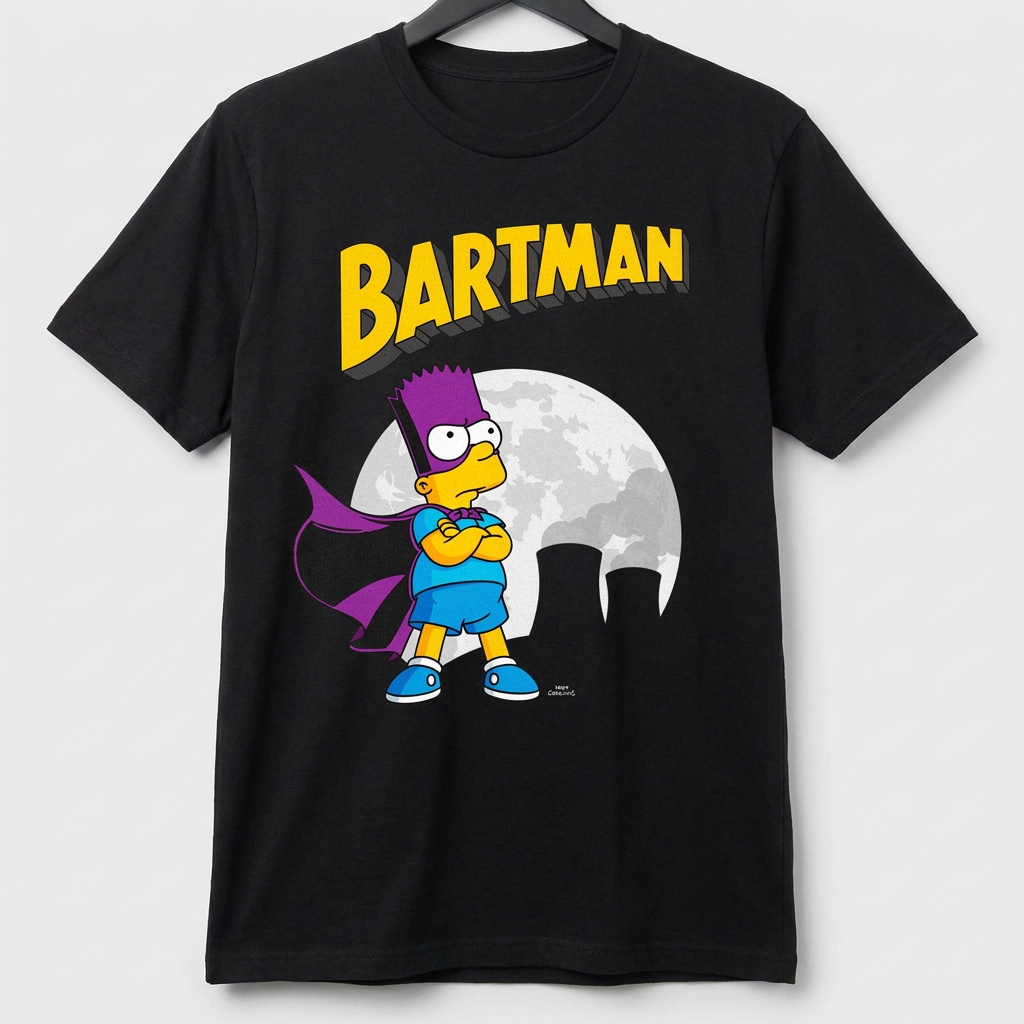 Vintage Bartman T-Shirt Retro Bart Simpson Superhero Graphic Tee 90s Cartoon Nostalgia Gift