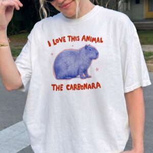 I Love This Animal The Carbonara Shirt - Funny Capybara Meme Tee