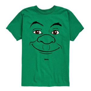Shrek T-Shirt Funny Green Ogre Face Graphic Tee Nostalgic Movie Gift