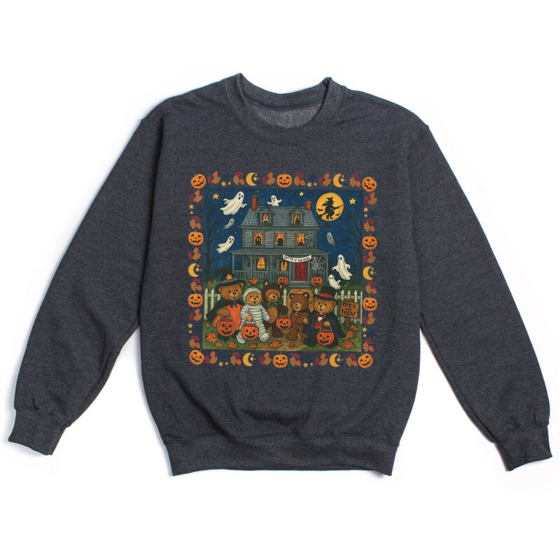 Vintage Halloween Bear T-Shirt - Trick or Treat Spooky Graphic Tee