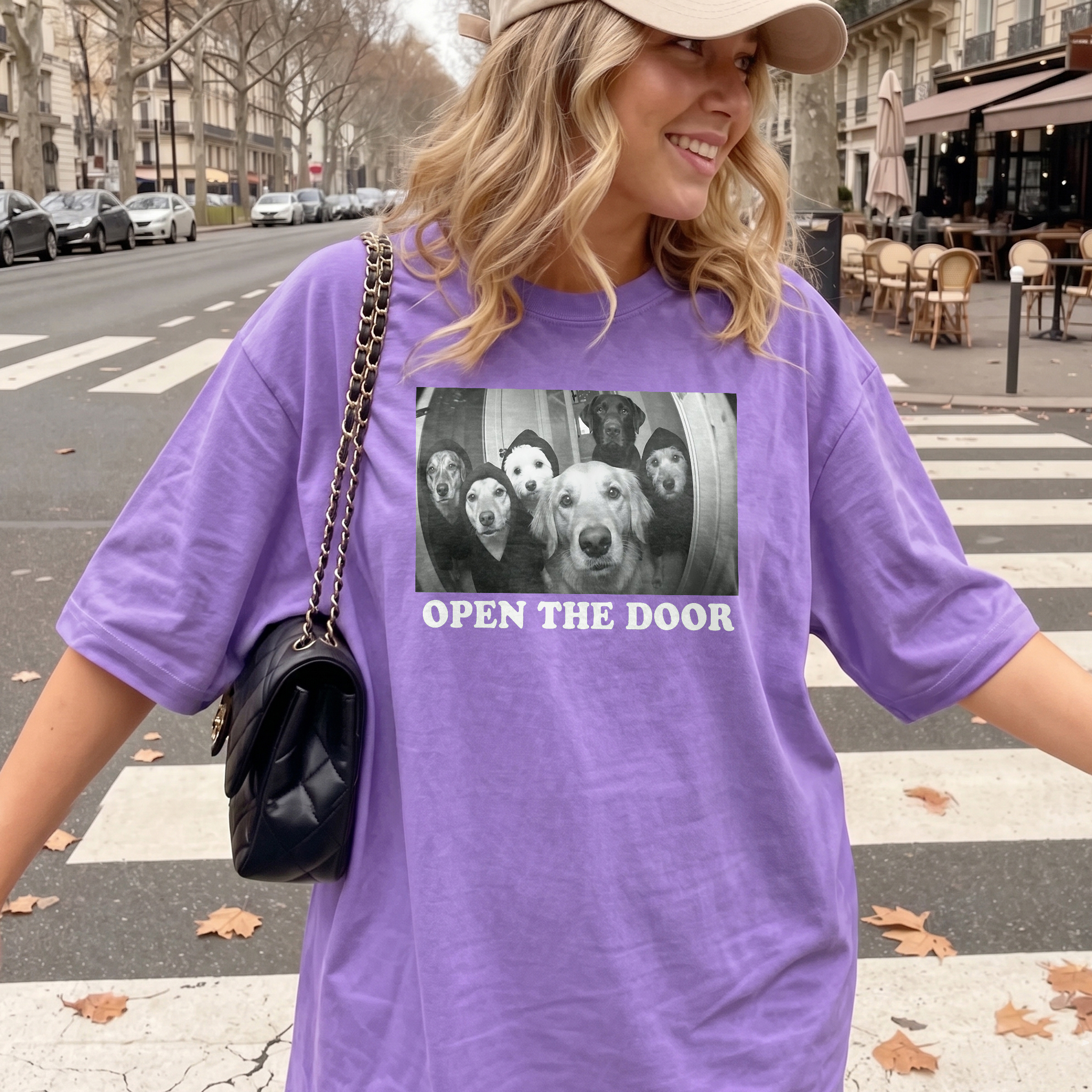 Open The Door Funny Dog Graphic Tee - Pet Lover Gift