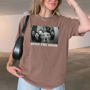 Open The Door Funny Dog Graphic Tee - Pet Lover Gift