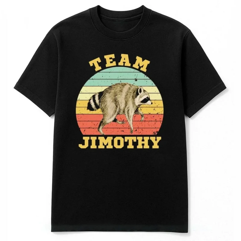 Custom Team T-Shirt Retro Sunset Raccoon Funny Personalized Group Tee