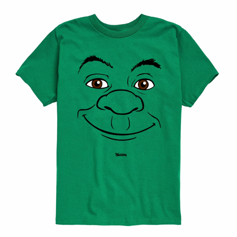 Shrek T-Shirt Funny Green Ogre Face Graphic Tee Nostalgic Movie Gift