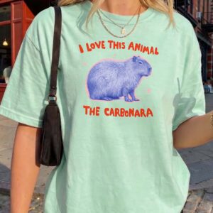 I Love This Animal The Carbonara Shirt - Funny Capybara Meme Tee