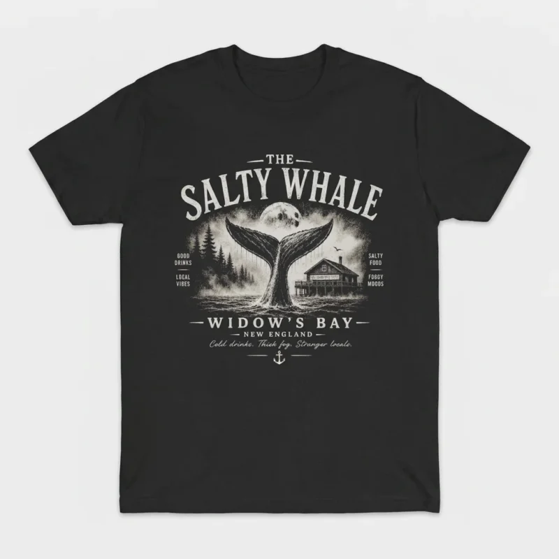 New England Coastal Graphic Tee The Salty Whale Vintage Nautical Bar Shirt