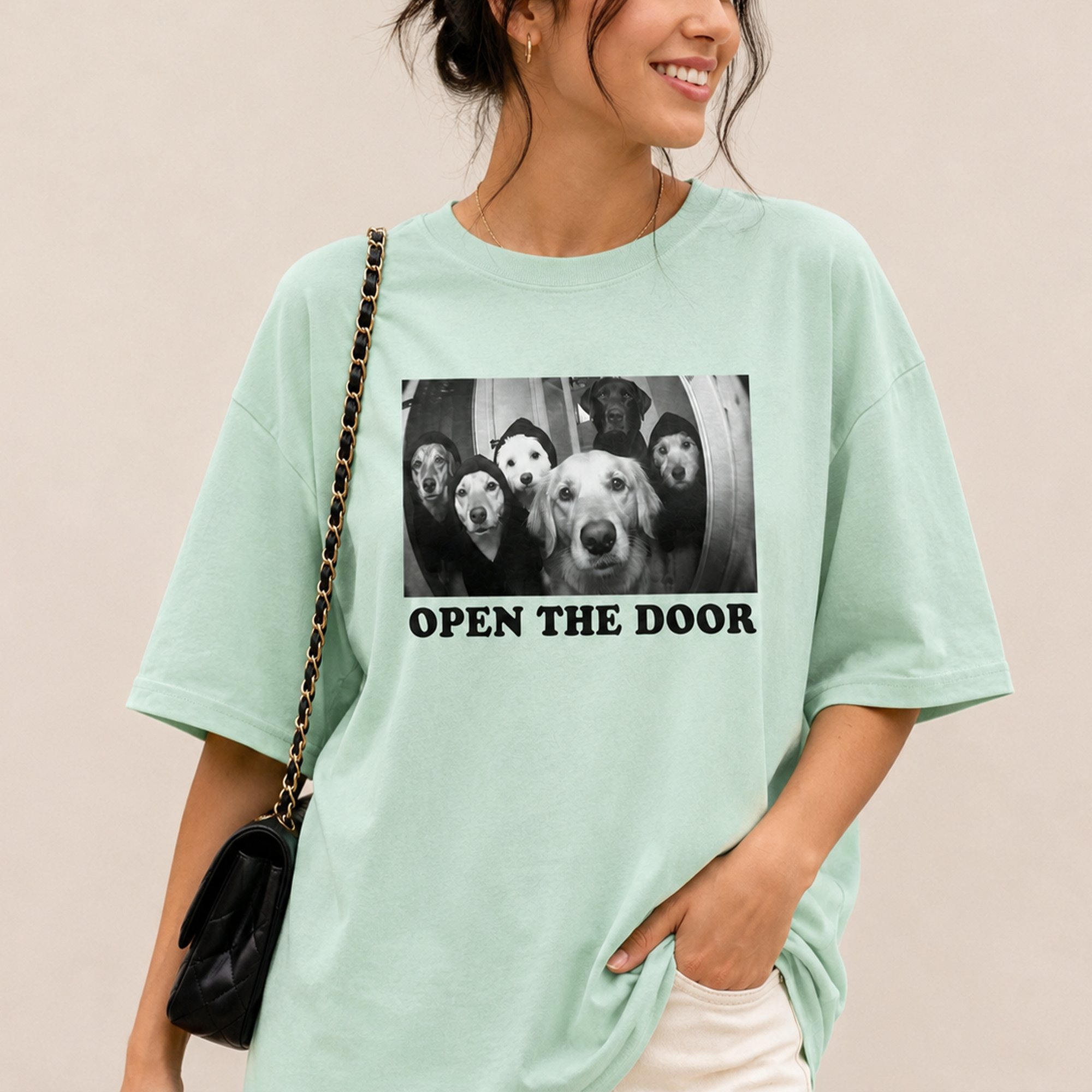 Open The Door Funny Dog Graphic Tee - Pet Lover Gift