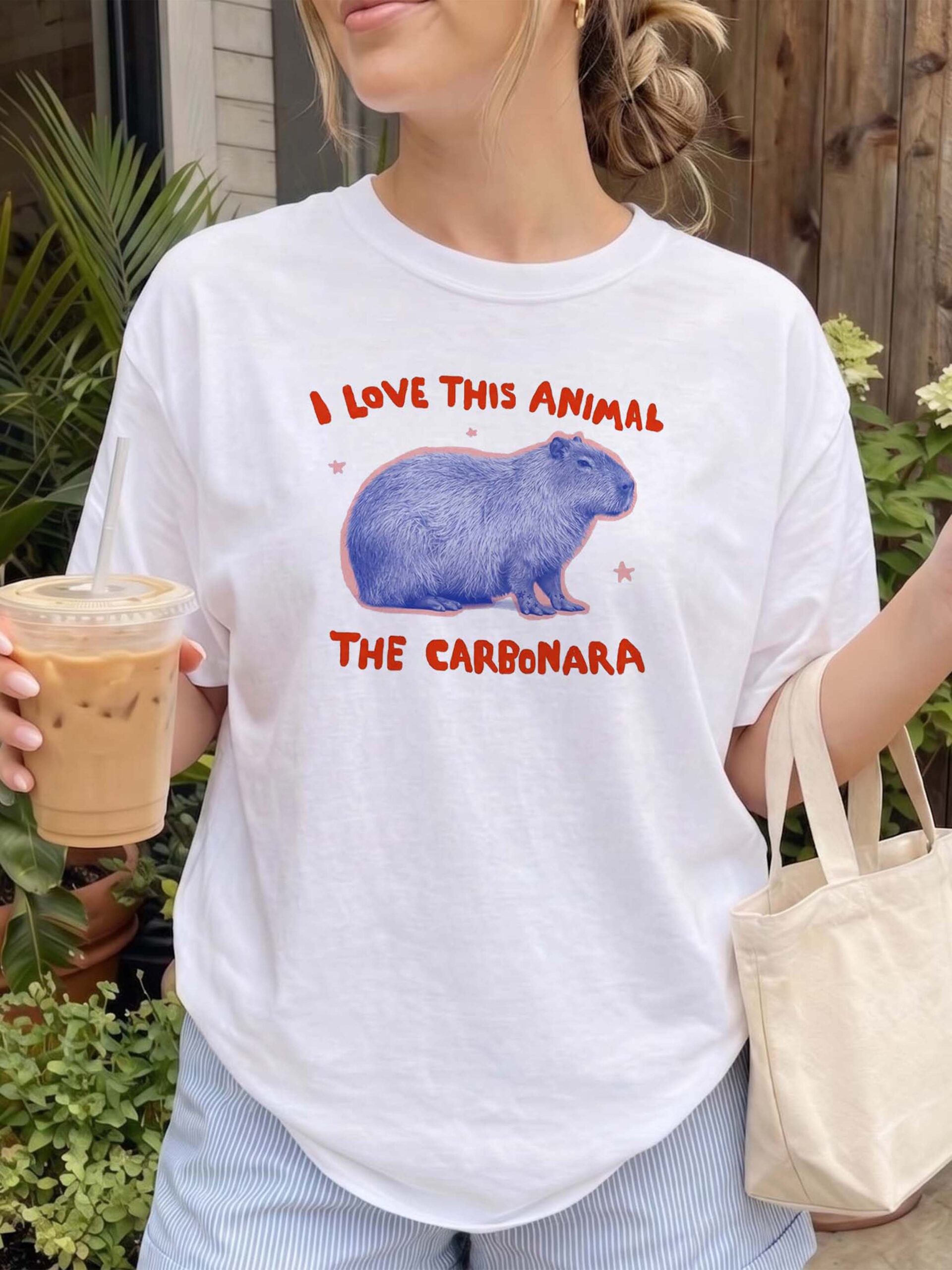I Love This Animal The Carbonara Shirt - Funny Capybara Meme Tee