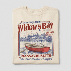 Greetings From Widow's Bay Shirt | Vintage Coastal Postcard Tee