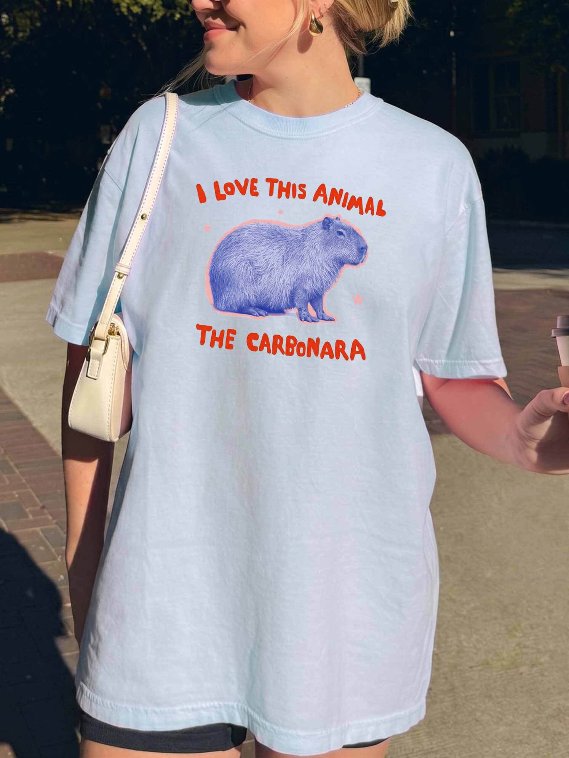 I Love This Animal The Carbonara Shirt - Funny Capybara Meme Tee