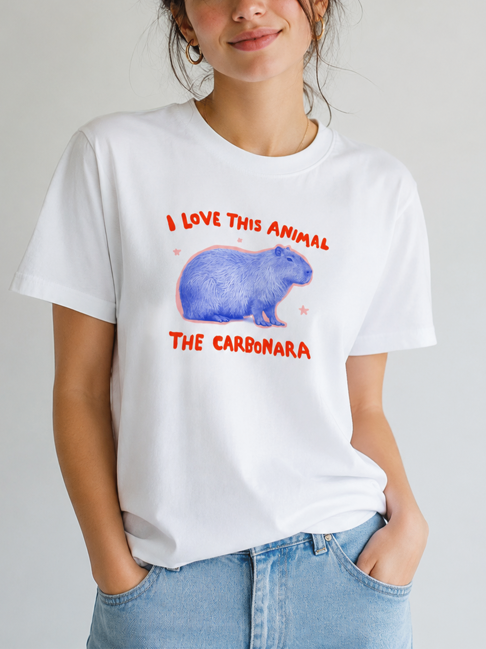 I Love This Animal The Carbonara Shirt - Funny Capybara Meme Tee
