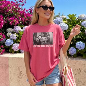 Open The Door Funny Dog Graphic Tee - Pet Lover Gift