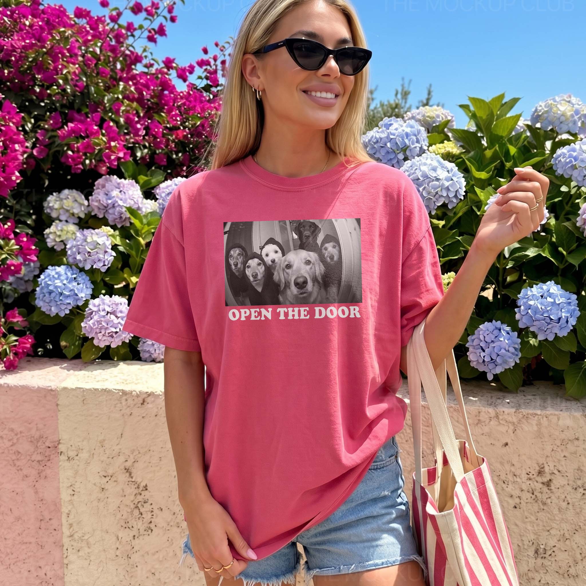Open The Door Funny Dog Graphic Tee - Pet Lover Gift