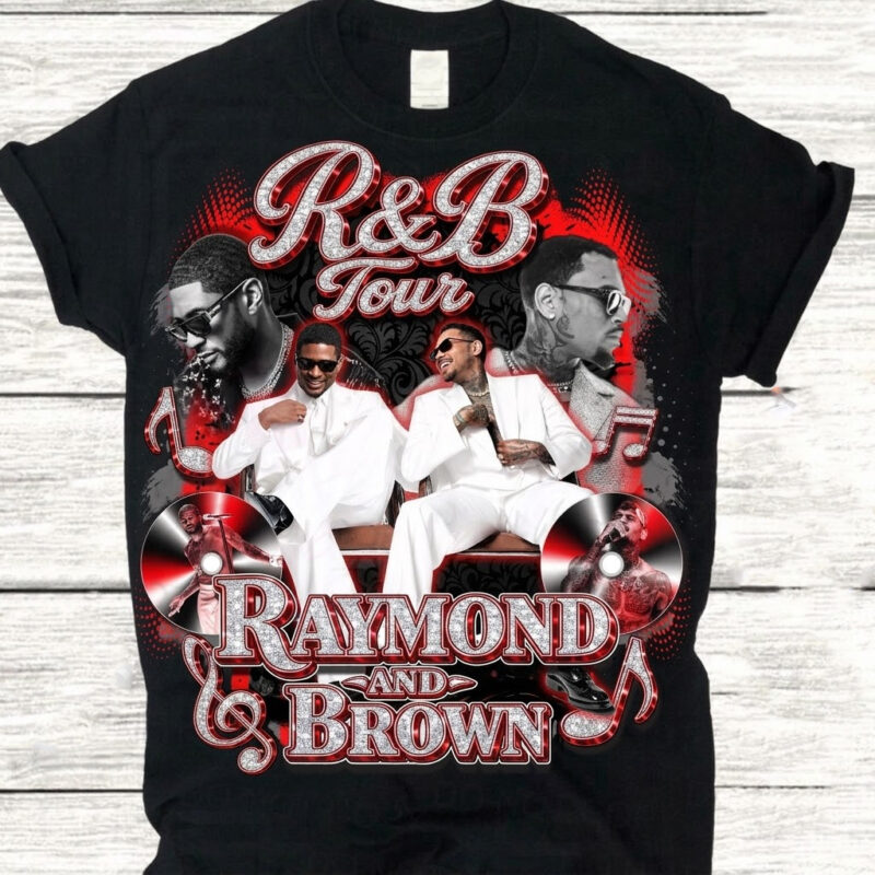 Usher Raymond & Chris Brown R&B Tour Vintage Bootleg Graphic T-Shirt