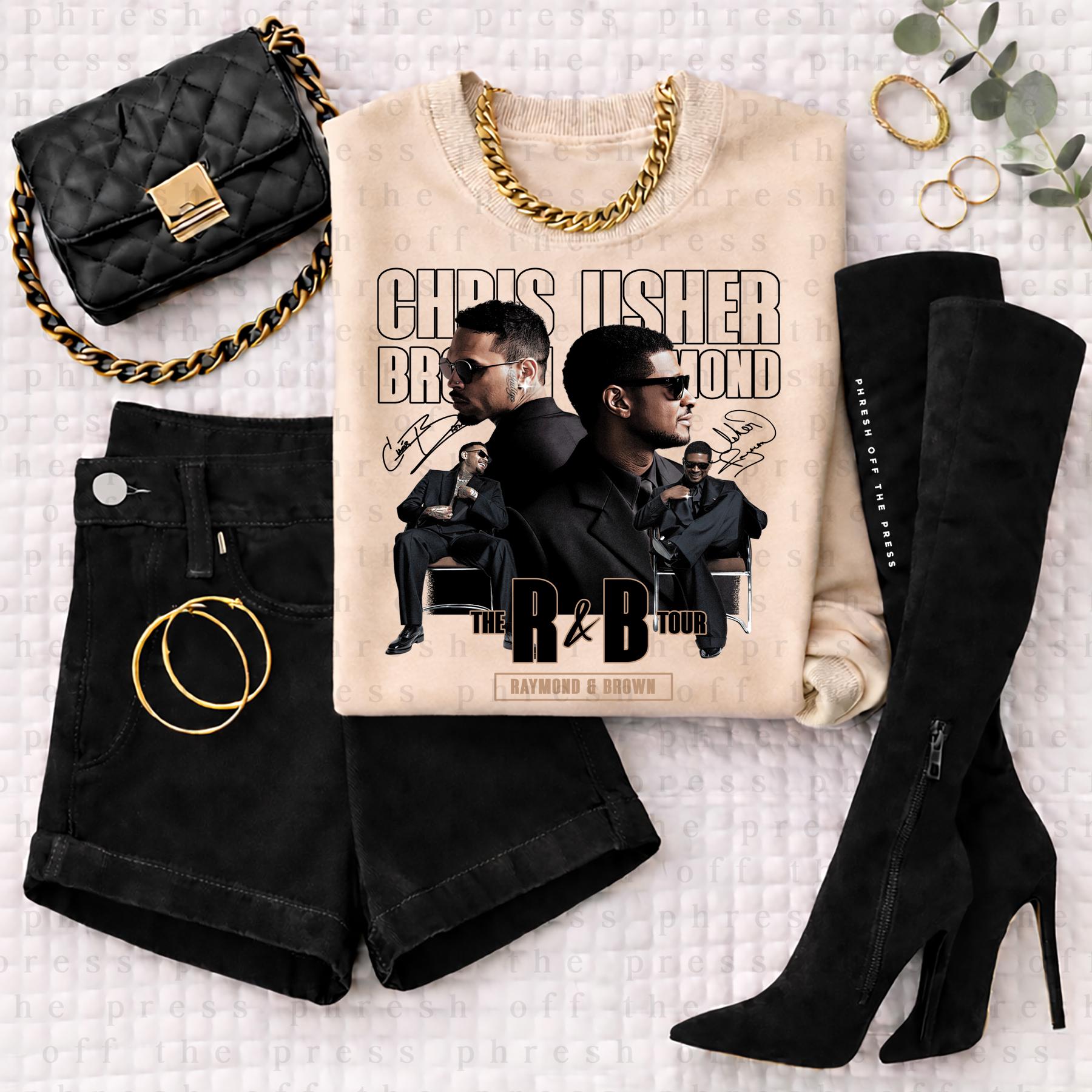 Chris Brown & Usher The R&B Tour Sweatshirt - Vintage Bootleg Merch