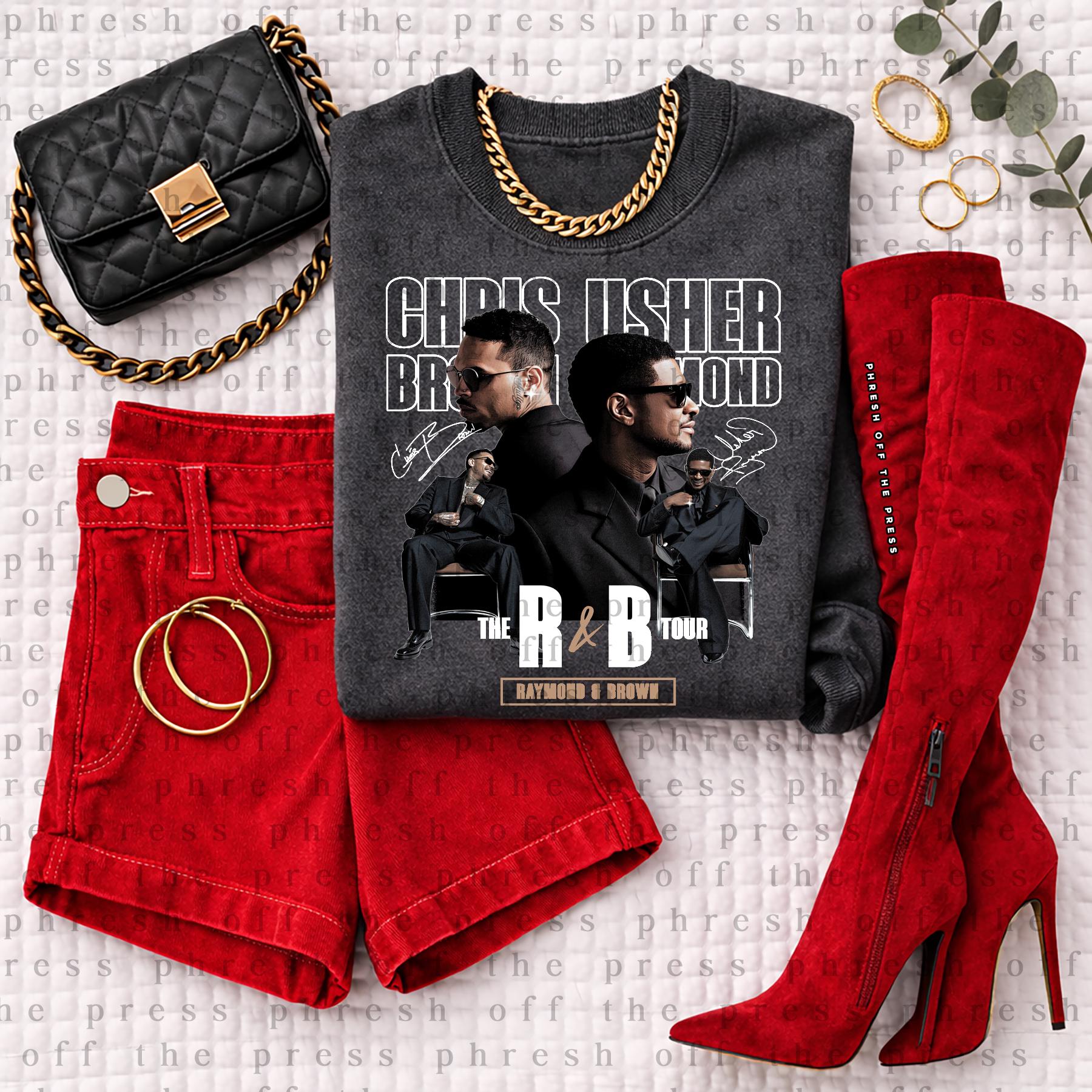 Chris Brown & Usher The R&B Tour Sweatshirt - Vintage Bootleg Merch