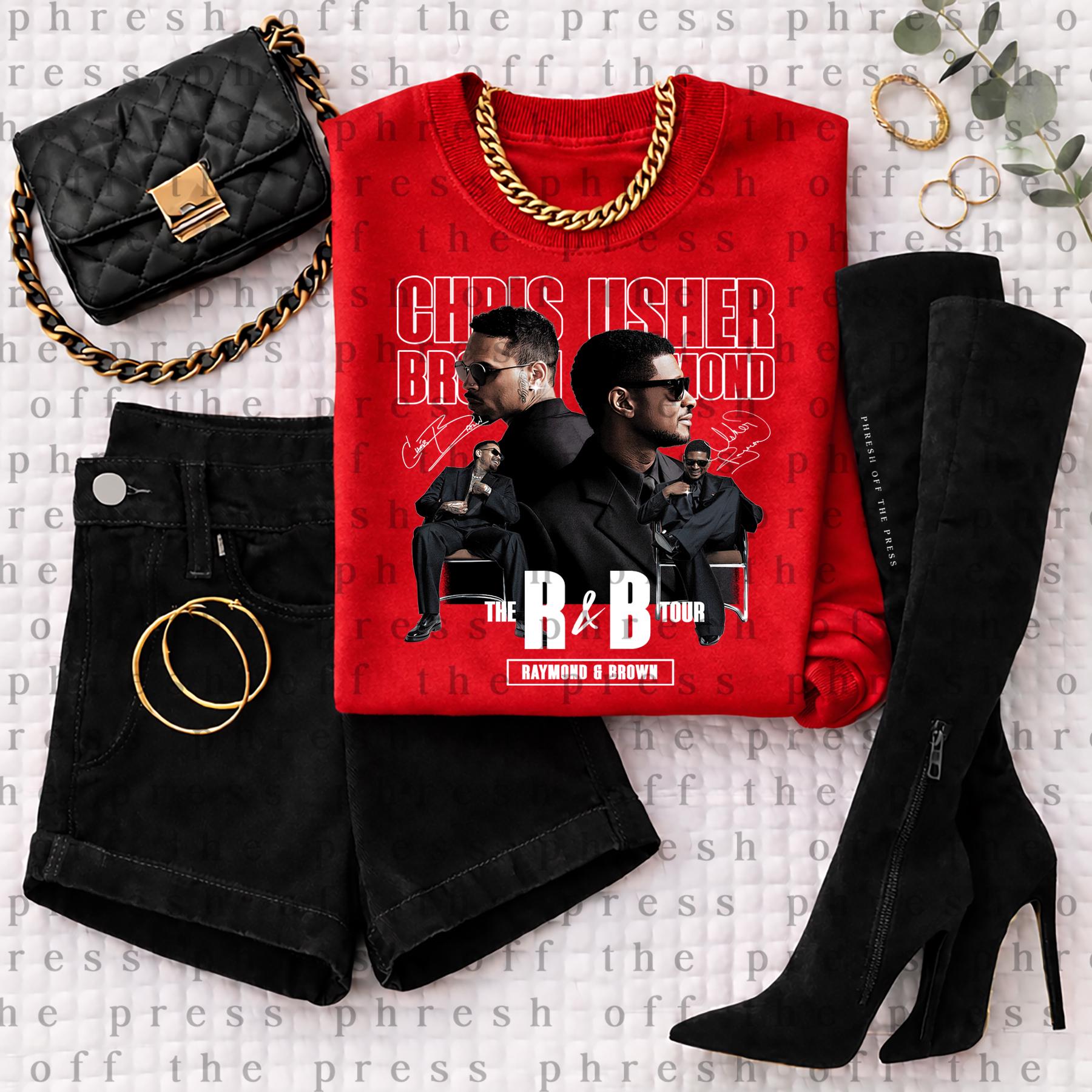 Chris Brown & Usher The R&B Tour Sweatshirt - Vintage Bootleg Merch