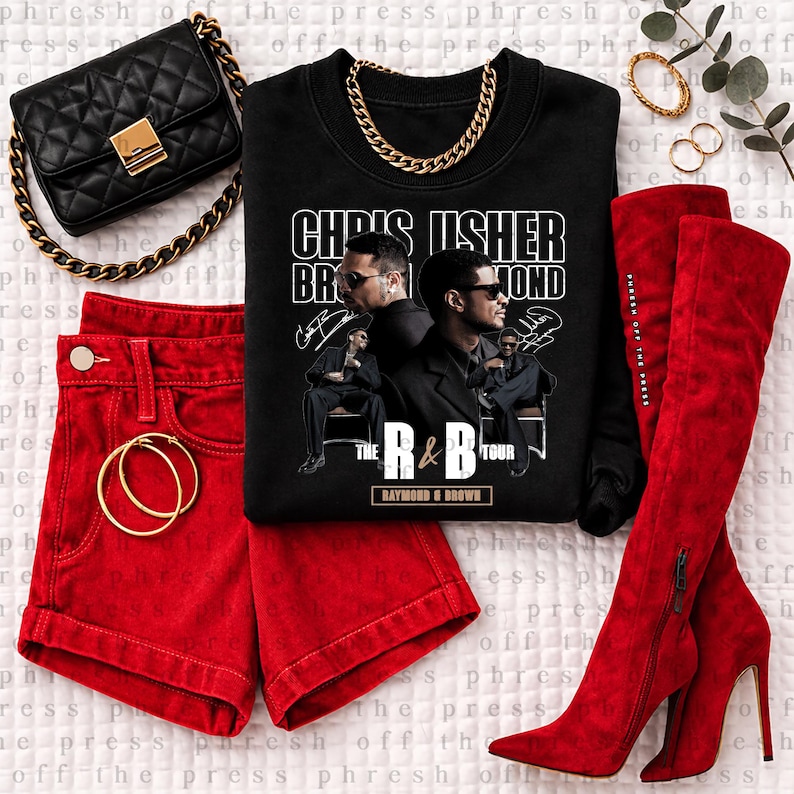 Chris Brown & Usher The R&B Tour Sweatshirt - Vintage Bootleg Merch