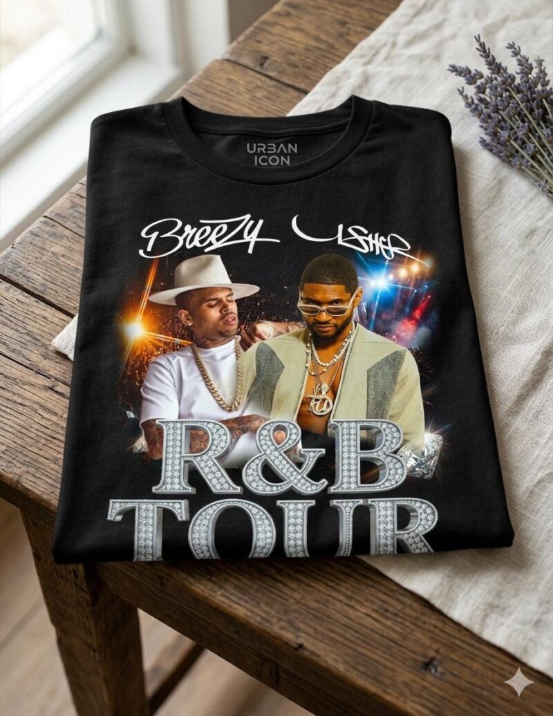 Breezy & Usher R&B Tour 2026 PNG - Vintage Bootleg Shirt Design