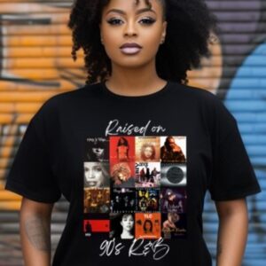 Raised on 90's R&B Vintage Graphic Tee | Nostalgic Music Lover T-Shirt