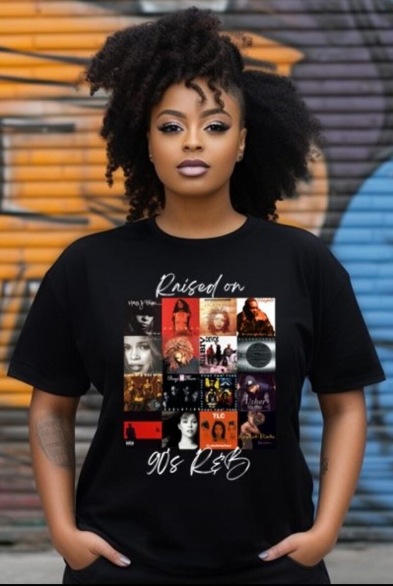 Raised on 90's R&B Vintage Graphic Tee | Nostalgic Music Lover T-Shirt