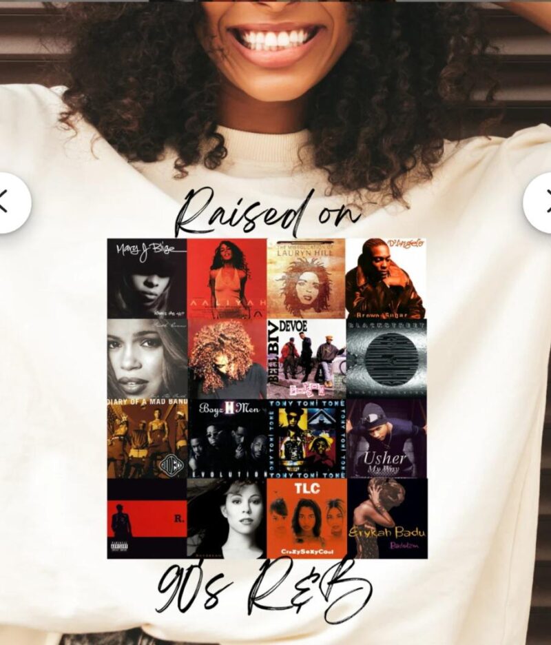 Raised on 90's R&B Vintage Graphic Tee | Nostalgic Music Lover T-Shirt