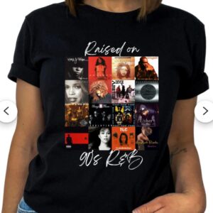 Raised on 90's R&B Vintage Graphic Tee | Nostalgic Music Lover T-Shirt