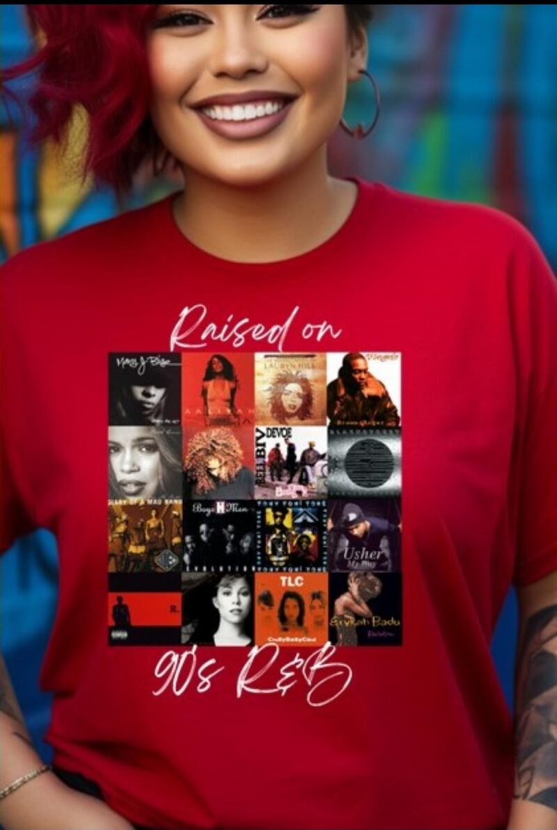 Raised on 90's R&B Vintage Graphic Tee | Nostalgic Music Lover T-Shirt
