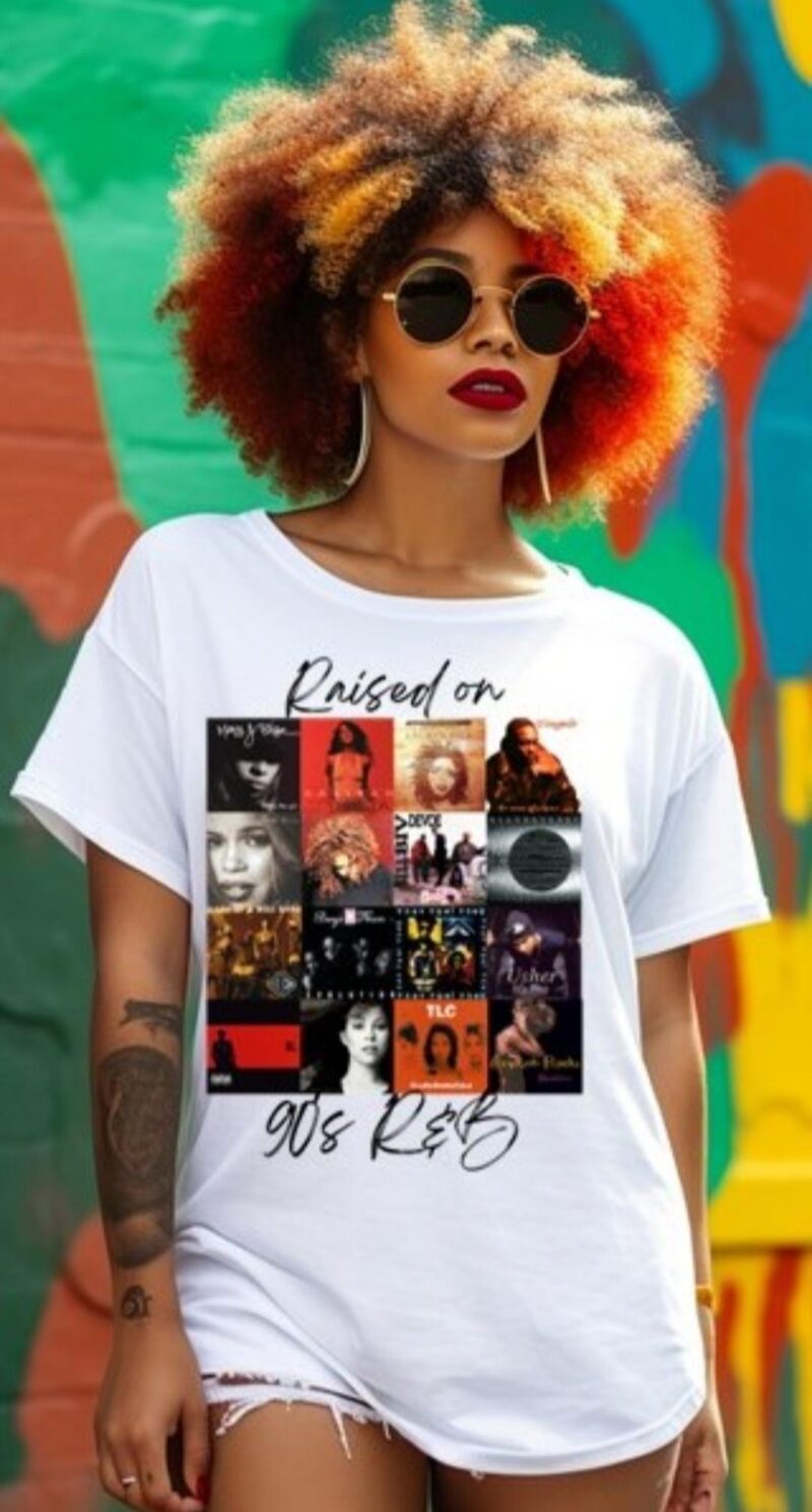 Raised on 90's R&B Vintage Graphic Tee | Nostalgic Music Lover T-Shirt