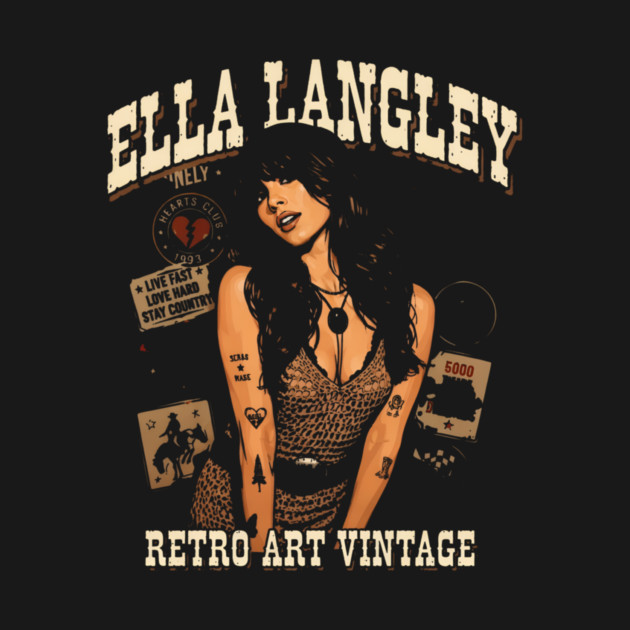 Ella Langley Retro Art Vintage Tee | Distressed Country Concert Shirt