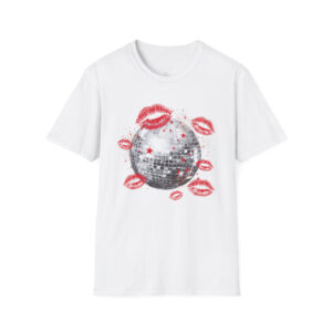 Disco Ball Lips Graphic Tee | Retro Y2K Mirrorball Party Shirt