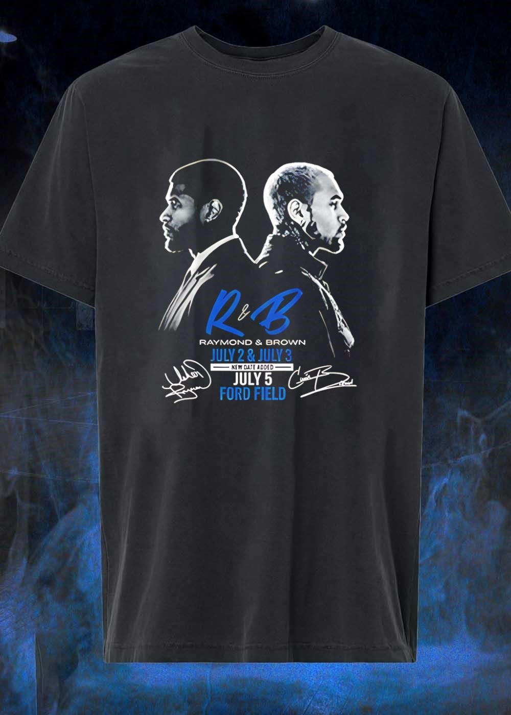 Usher & Chris Brown R&B Tour 2026 Ford Field Concert Shirt