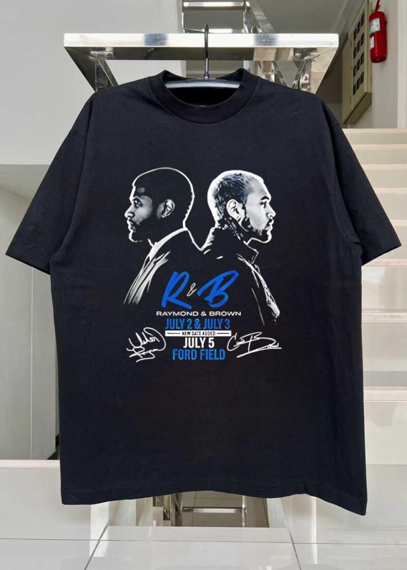 Usher & Chris Brown R&B Tour 2026 Ford Field Concert Shirt