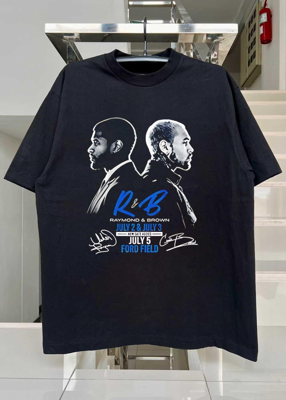 Usher & Chris Brown R&B Tour 2026 Ford Field Concert Shirt