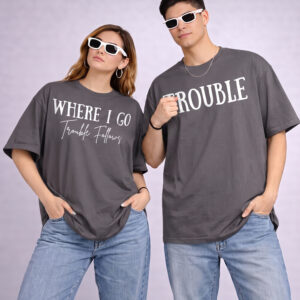 Where I Go Trouble Follows Matching Couple Shirts - Funny Travel Tee