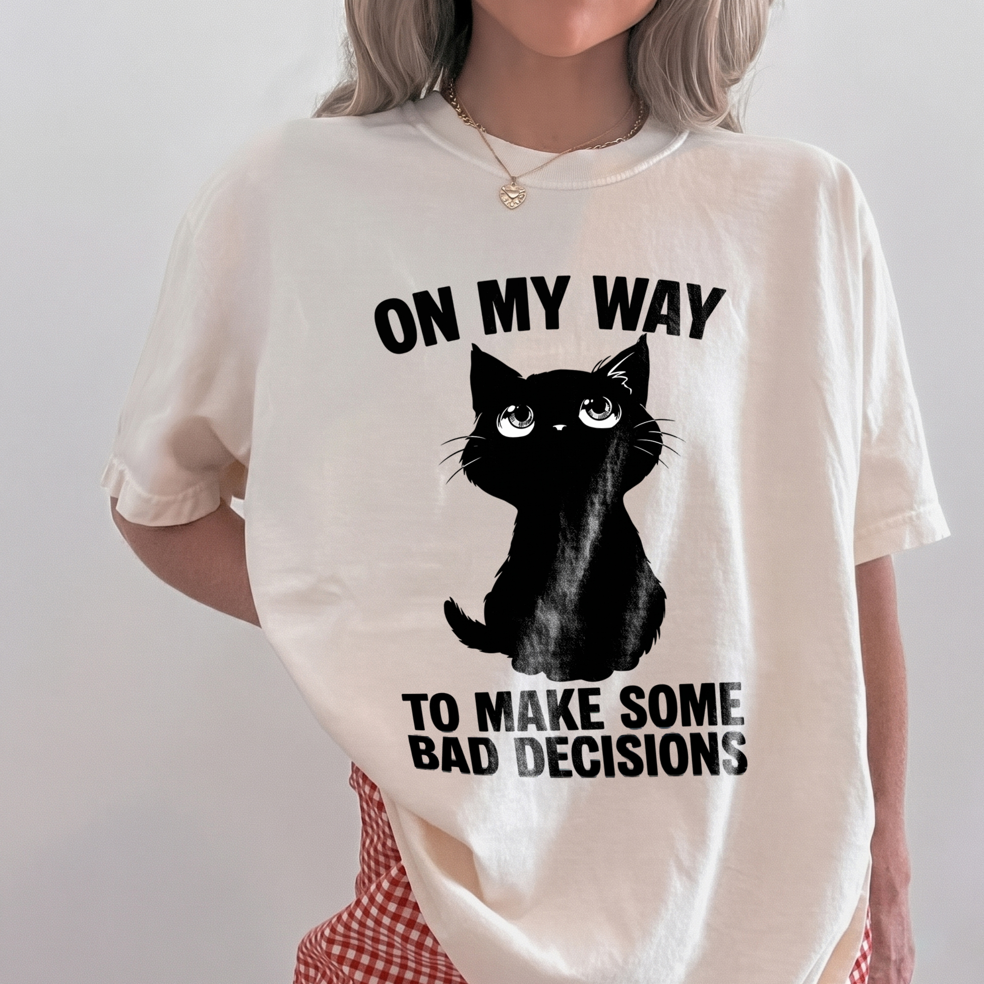 On My Way To Make Bad Decisions Funny Black Cat Sweatshirt