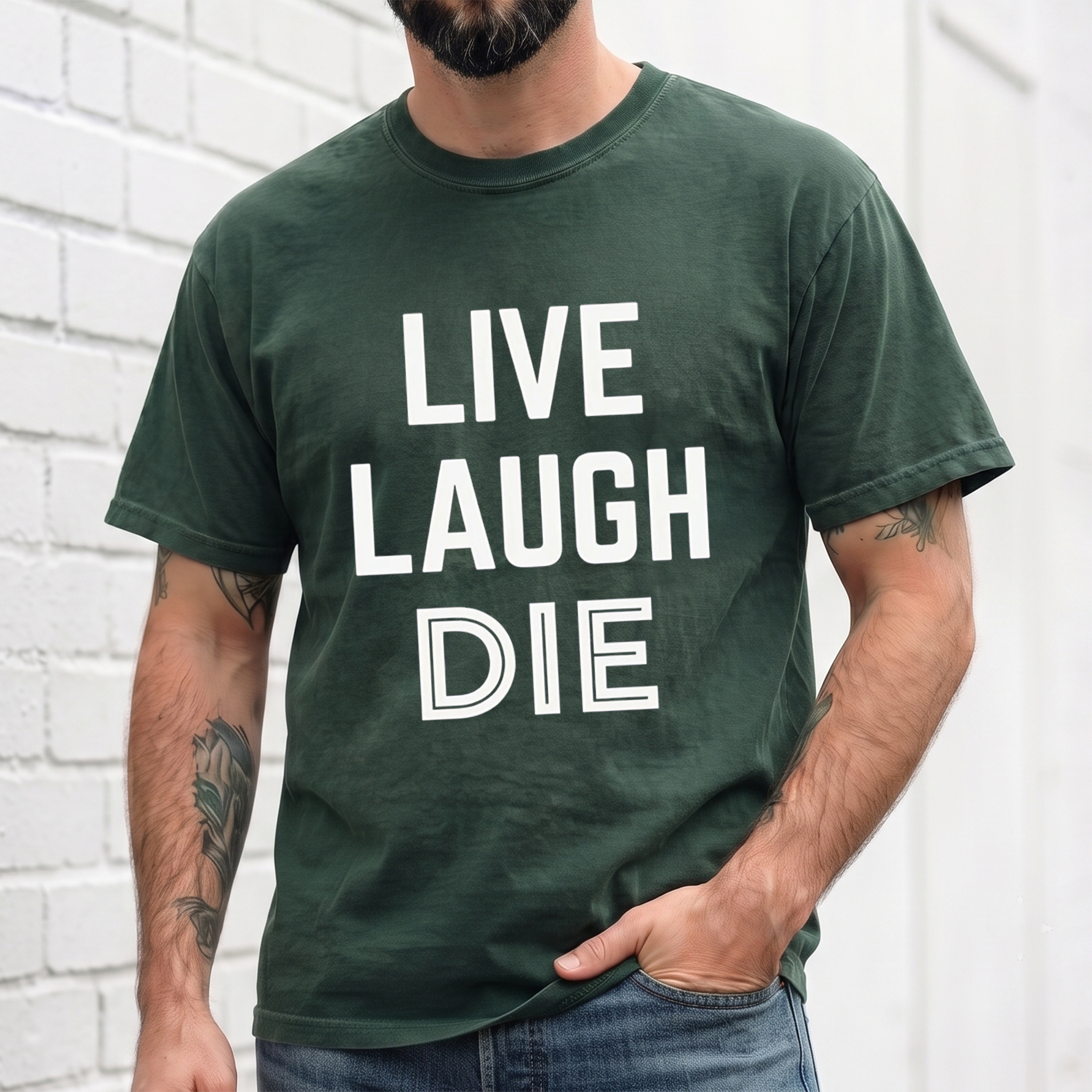 Live Laugh Die Sweatshirt | Funny Dark Humor Unisex Pullover
