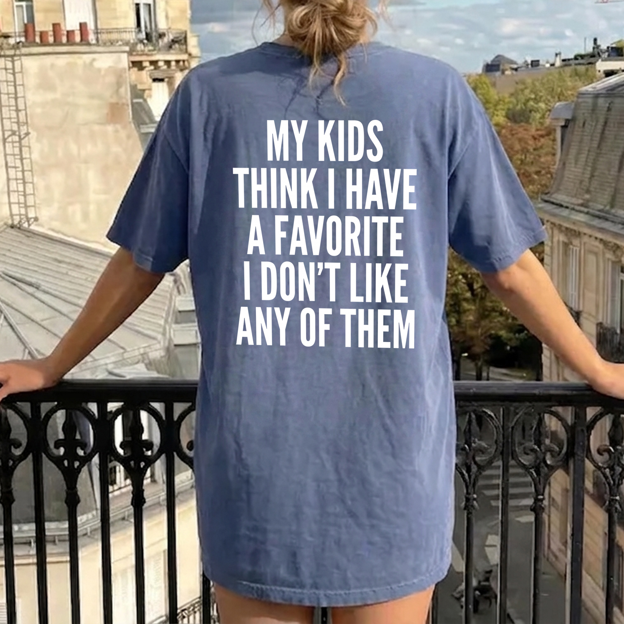 Sarcastic Mom Graphic Tee: No Favorite Kid Funny Shirt