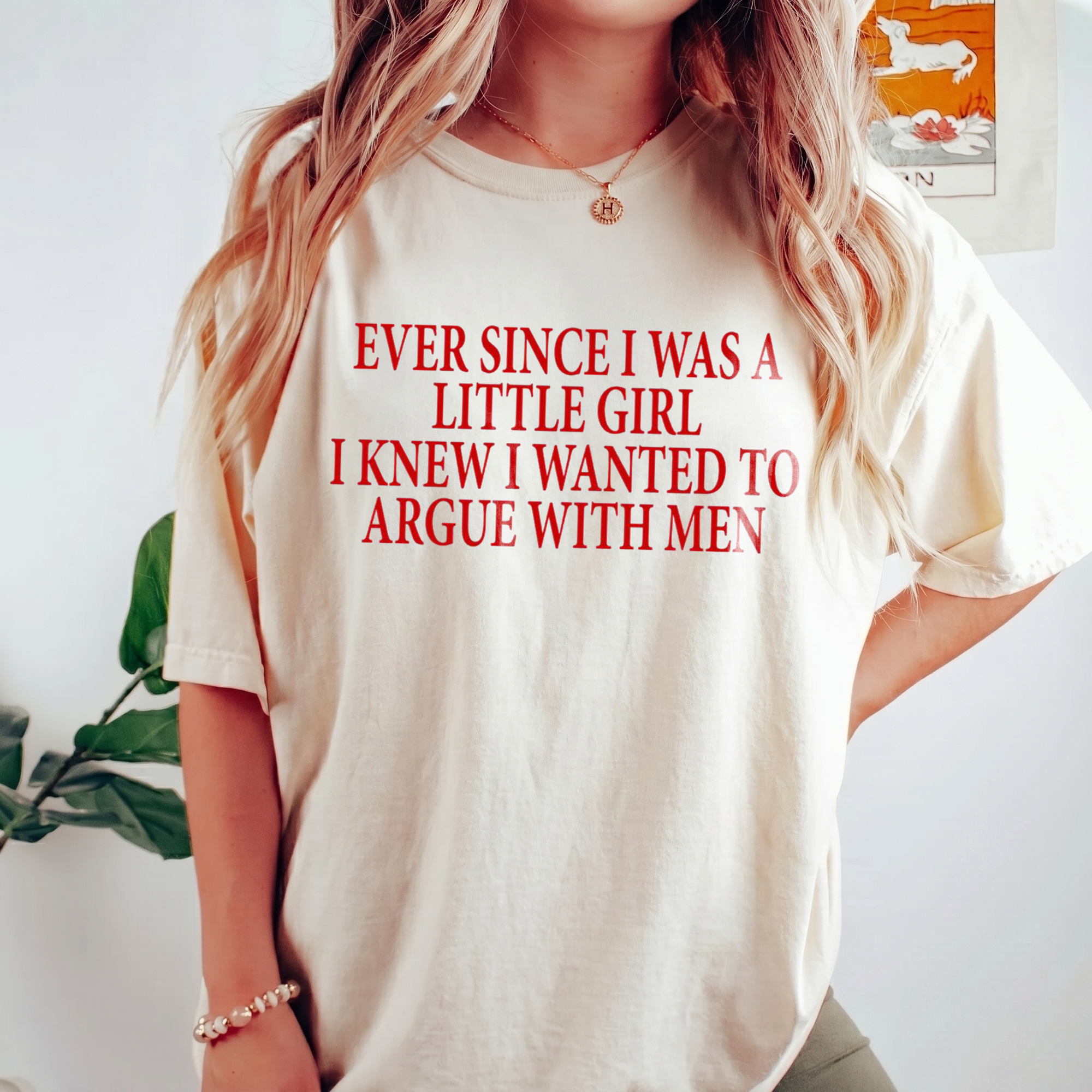 Argue With Men Statement Tee - Funny Feminist Oversized T-Shirt