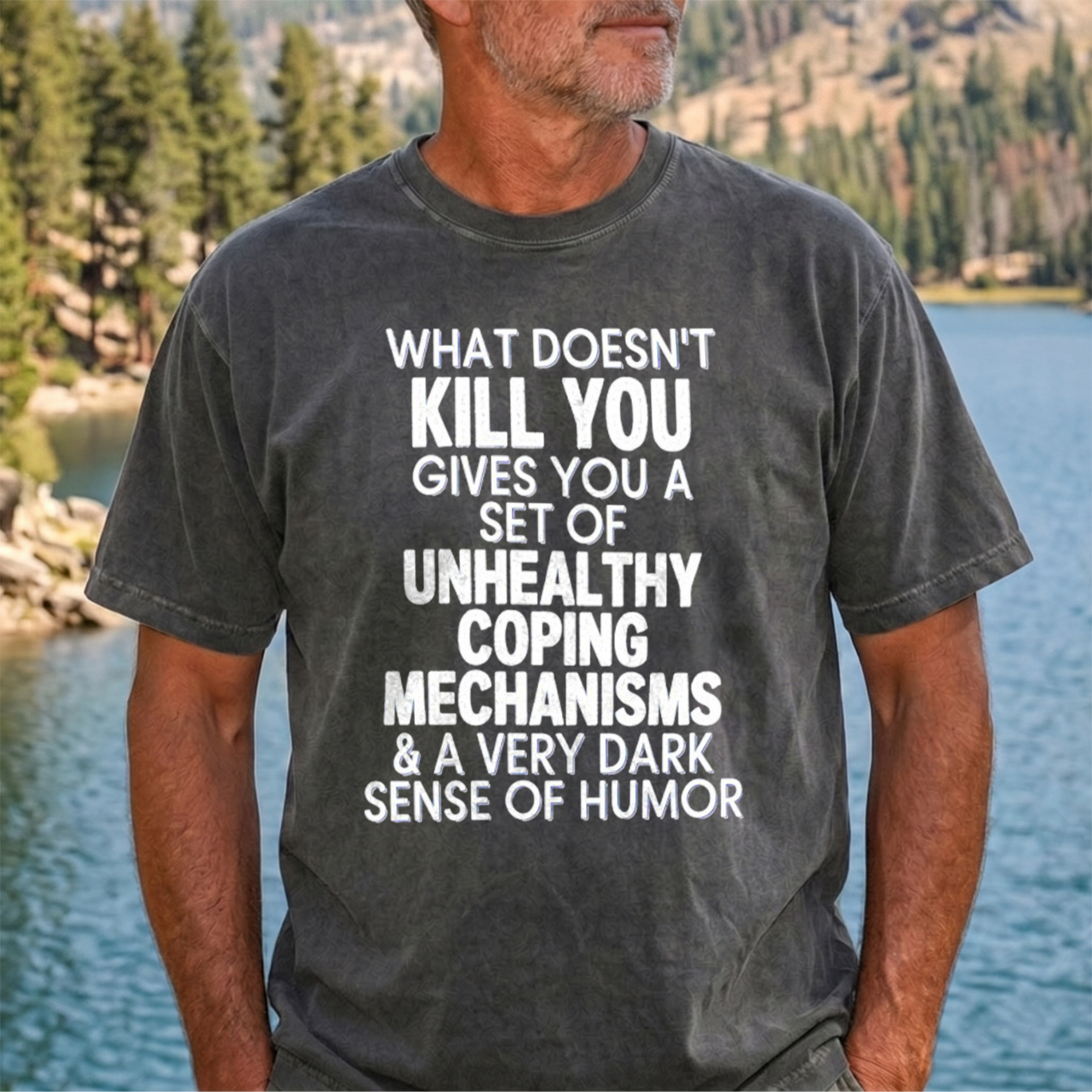 Sarcastic Mental Health Sweatshirt: Dark Humor Coping Crewneck