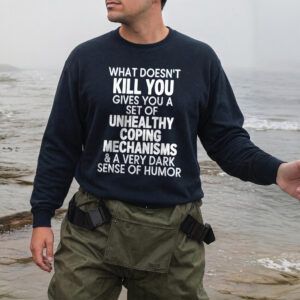 Sarcastic Mental Health Sweatshirt: Dark Humor Coping Crewneck