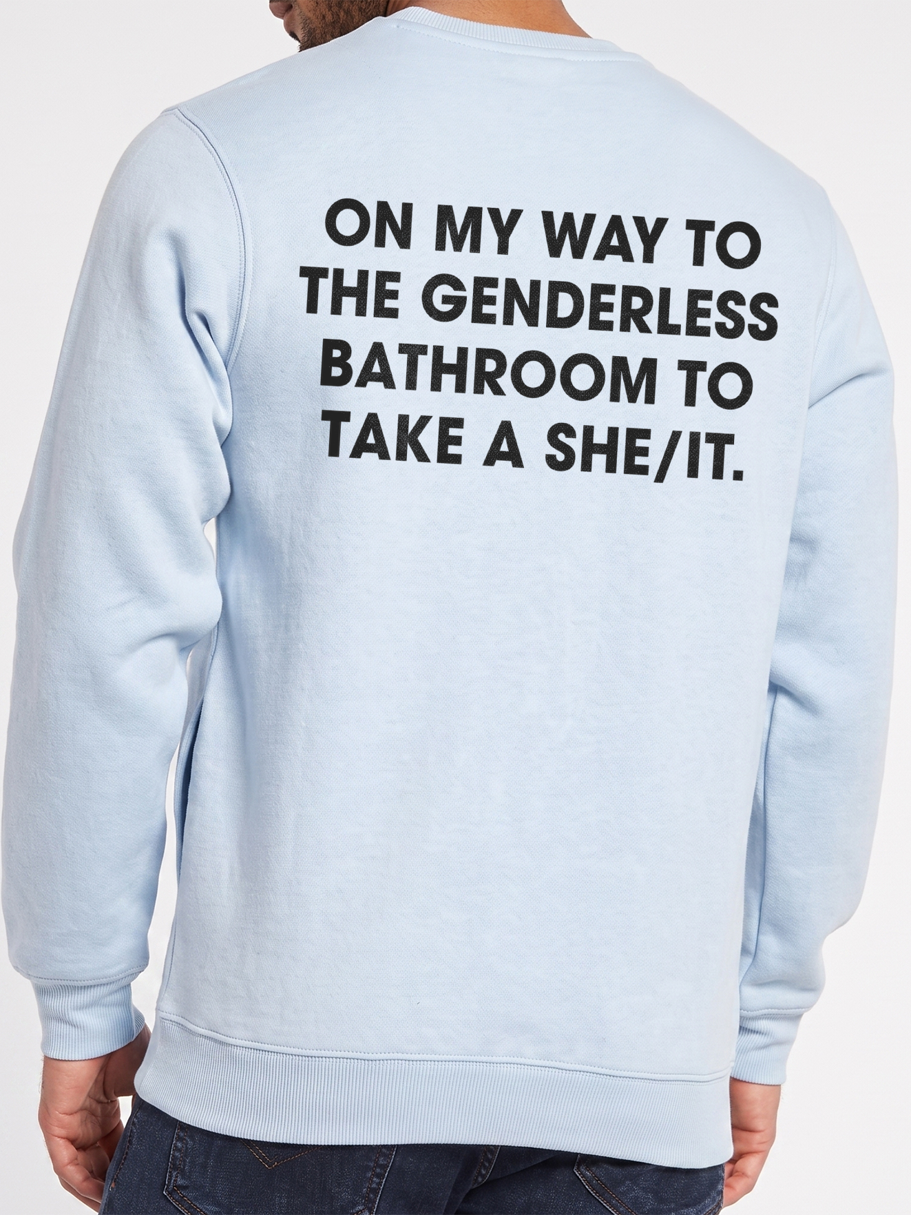 On My Way To The Genderless Bathroom Funny She/It Pronoun Shirt